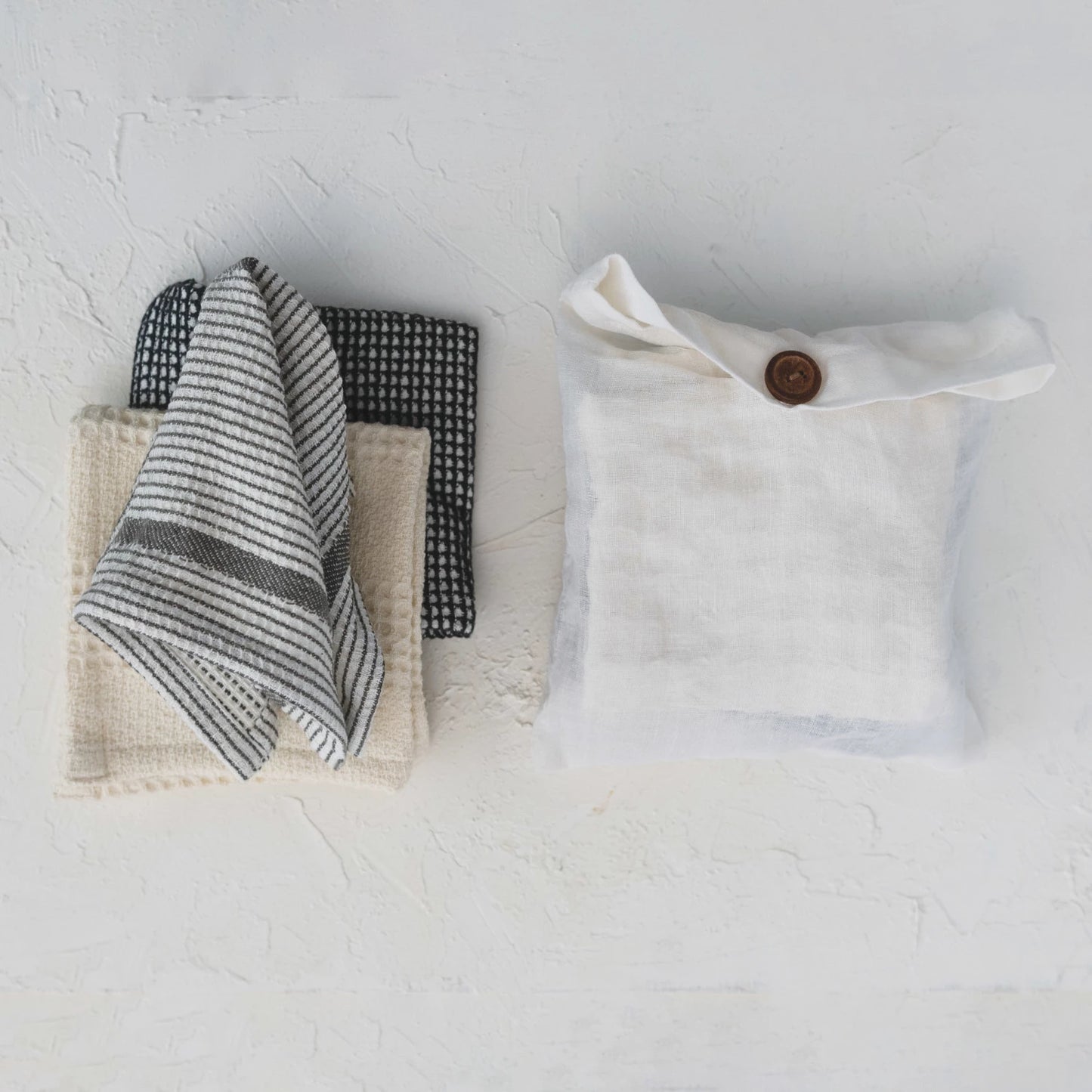 Waffle Weave Dish Cloths in Bag
