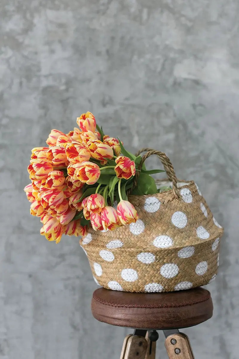 White Polka Dot Basket