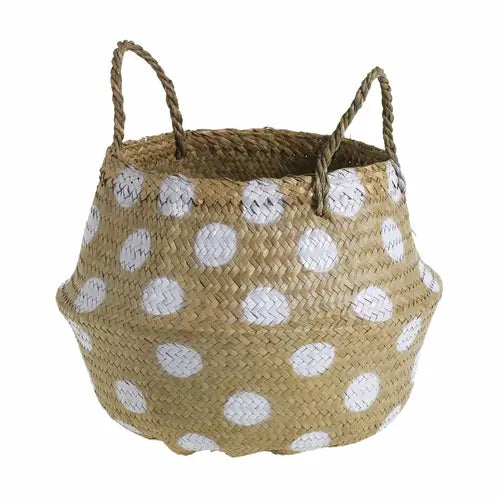 White Polka Dot Basket